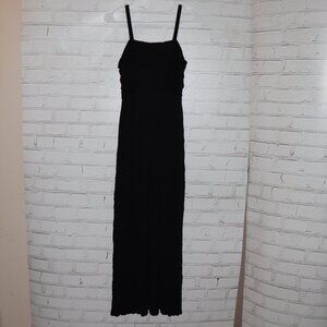 🖤 Apostrophe Sleeveless Black Dress · Size 6 (16.5" Bust) · Textured Bodice